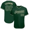 Custom Green Green-Cream Authentic Baseball Jersey