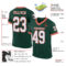 Green0056-1 Custom Green White-Orange Mesh Authentic Throwback Football Jersey