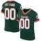 Green0056 Custom Green White-Orange Mesh Authentic Throwback Football Jersey