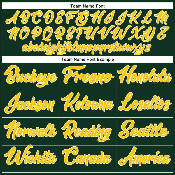 Custom Green Gold-White Authentic Baseball Jersey