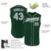 Custom Green Gray-White Authentic Sleeveless Baseball Jersey