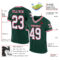 Green0146-1 Custom Green White-Red Mesh Authentic Throwback Football Jersey