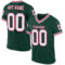 Green0146 Custom Green White-Red Mesh Authentic Throwback Football Jersey