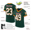 Custom Green White-Red Mesh Authentic Throwback Football Jersey