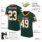 Custom Green White-Red Mesh Authentic Throwback Football Jersey