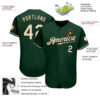 Custom Green Cream-Black Authentic Baseball Jersey