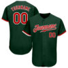 Custom Green Red-White Authentic Baseball Jersey