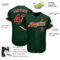 Custom Green Red-White Authentic Baseball Jersey
