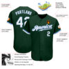 Custom Green White-Light Blue Authentic Baseball Jersey