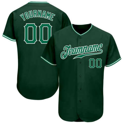 Green0159 Custom Green Kelly Green-White Authentic Baseball Jersey