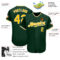 Custom Green Gold-White Authentic Baseball Jersey