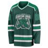Custom Green Kelly Green-White Hockey Jersey