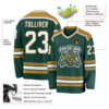 Custom Green White-Old Gold Hockey Jersey