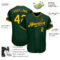 Custom Green Gold-Black Authentic Baseball Jersey