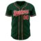 Custom Green Red-White Authentic Baseball Jersey