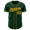 Custom Green Gold-Black Authentic Baseball Jersey