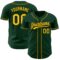 Custom Green Gold-Black Authentic Baseball Jersey