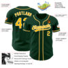 Custom Green Gold-White Authentic Baseball Jersey