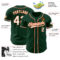 Custom Green White-Orange Authentic Baseball Jersey