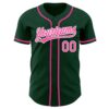 Custom Green Pink-White Authentic Baseball Jersey