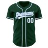 Custom Green White-Light Blue Authentic Baseball Jersey