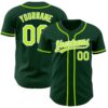 Custom Green Neon Green-White Authentic Baseball Jersey