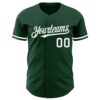 Custom Green White Authentic Baseball Jersey