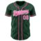 Custom Green White Pinstripe Pink Authentic Baseball Jersey