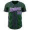 Custom Green White Pinstripe Purple Authentic Baseball Jersey