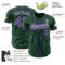 Custom Green White Pinstripe Purple Authentic Baseball Jersey