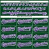 Custom Green White Pinstripe Purple Authentic Baseball Jersey