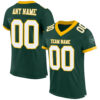 Custom Green White-Gold Mesh Authentic Football Jersey