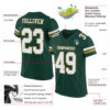 Custom Green White-Old Gold Mesh Authentic Football Jersey
