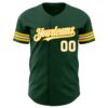 Custom Green White-Gold Authentic Baseball Jersey
