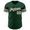 Custom Green Cream-Black Authentic Baseball Jersey