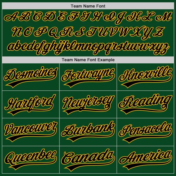 Custom Green Gold-Black Authentic Throwback Baseball Jersey