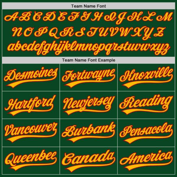 Custom Green Red-Gold Authentic Throwback Baseball Jersey