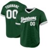 Custom Green White-Gray Authentic Throwback Baseball Jersey
