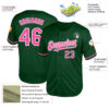 Custom Green Pink-White Mesh Authentic Throwback Baseball Jersey