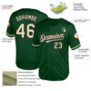 Custom Green Cream-Black Mesh Authentic Throwback Baseball Jersey