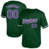 Custom Green Purple-White Mesh Authentic Throwback Baseball Jersey