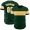 Custom Green White-Gold Authentic Baseball Jersey