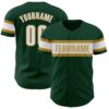 Custom Green White-Old Gold Authentic Baseball Jersey