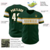 Custom Green White-Old Gold Authentic Baseball Jersey