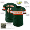 Custom Green White-Orange Authentic Baseball Jersey