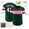 Custom Green White-Pink Authentic Baseball Jersey