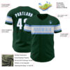 Custom Green White-Light Blue Authentic Baseball Jersey