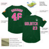 Custom Green Pink-White Mesh Authentic Throwback Baseball Jersey
