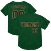 Custom Green Black-Old Gold Mesh Authentic Throwback Baseball Jersey
