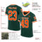 Green0326-1 Custom Green Orange-White Mesh Authentic Throwback Football Jersey